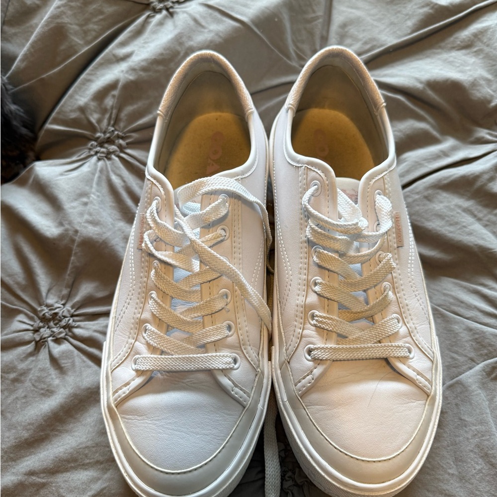 Classic White Low-Top Coach Sneakers
